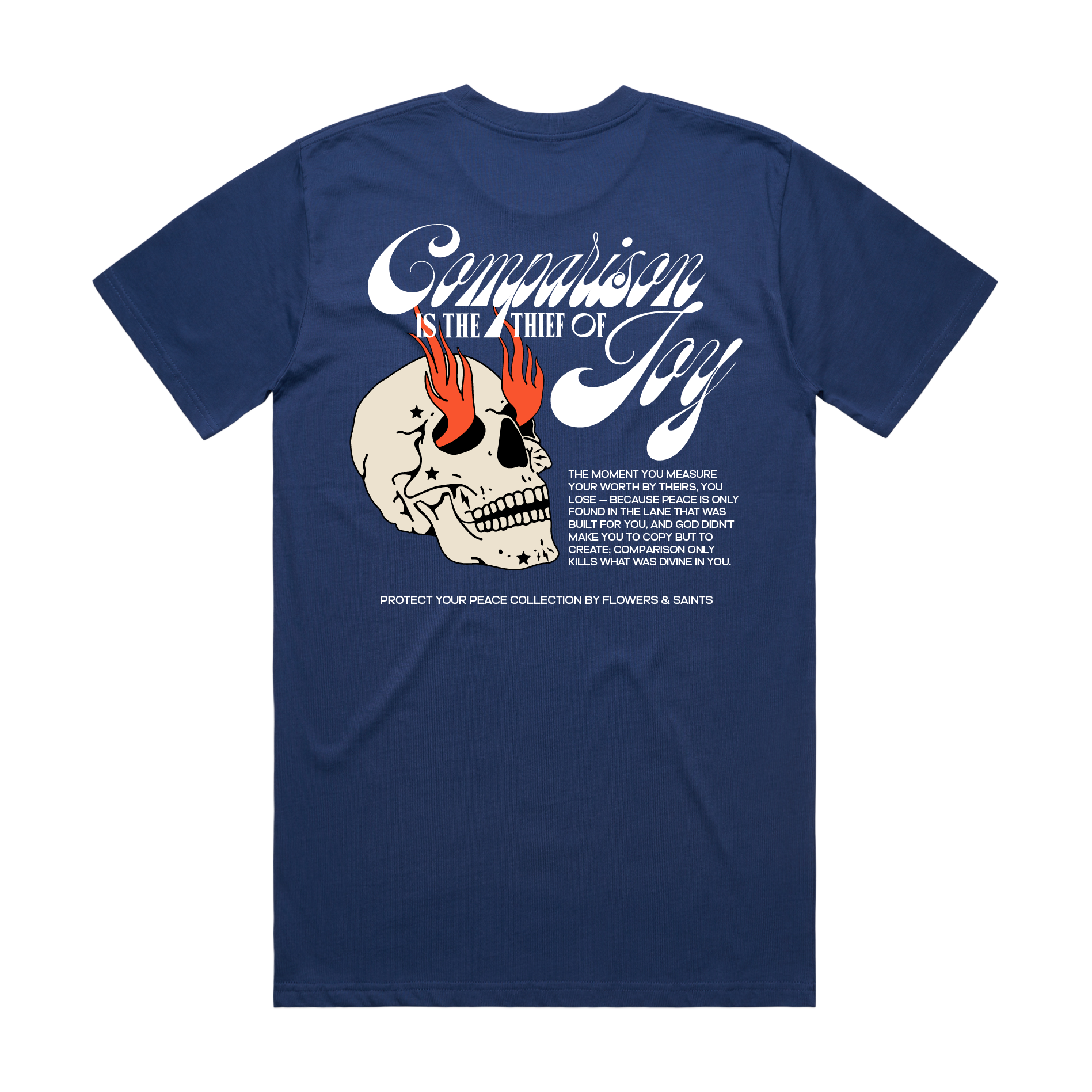 Comparison is the Thief of Joy — The Essential Tee — Midnight Azure