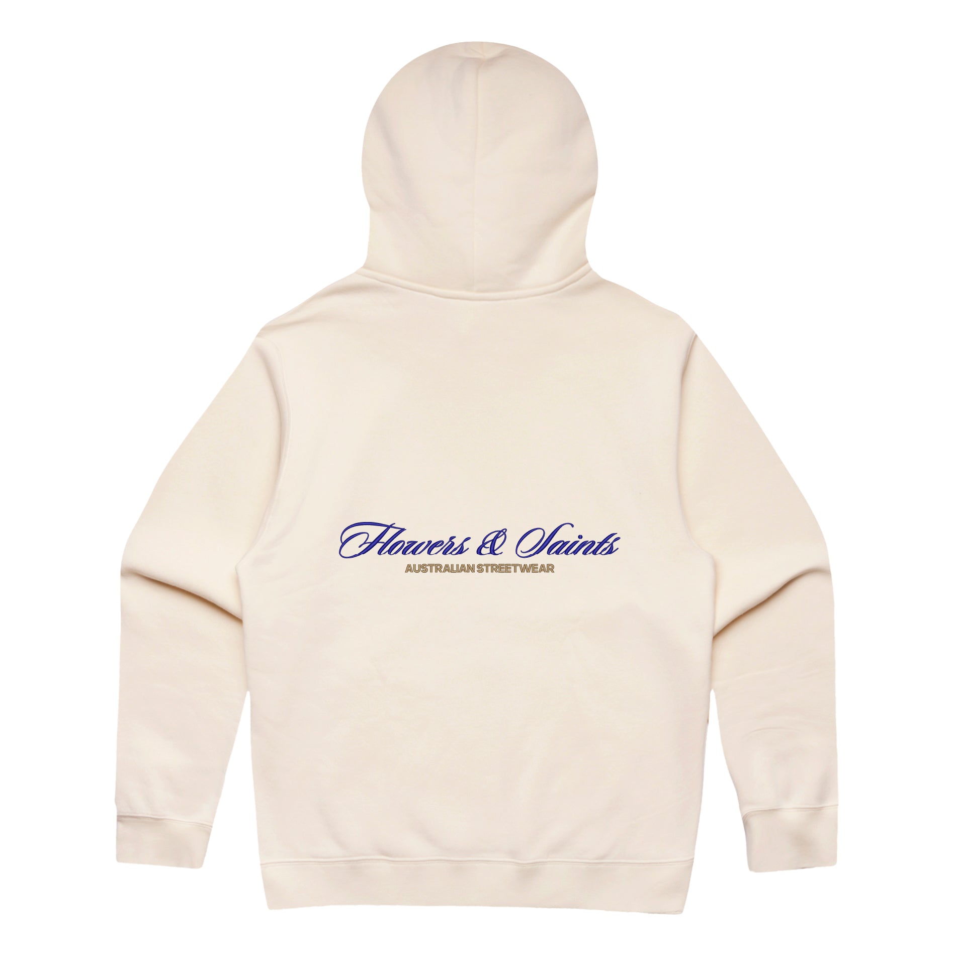 Flowers & Saints | Australian Streetwear Apparel | The Ascension Relax Fit Hoodie | Ecru Saint | Back View