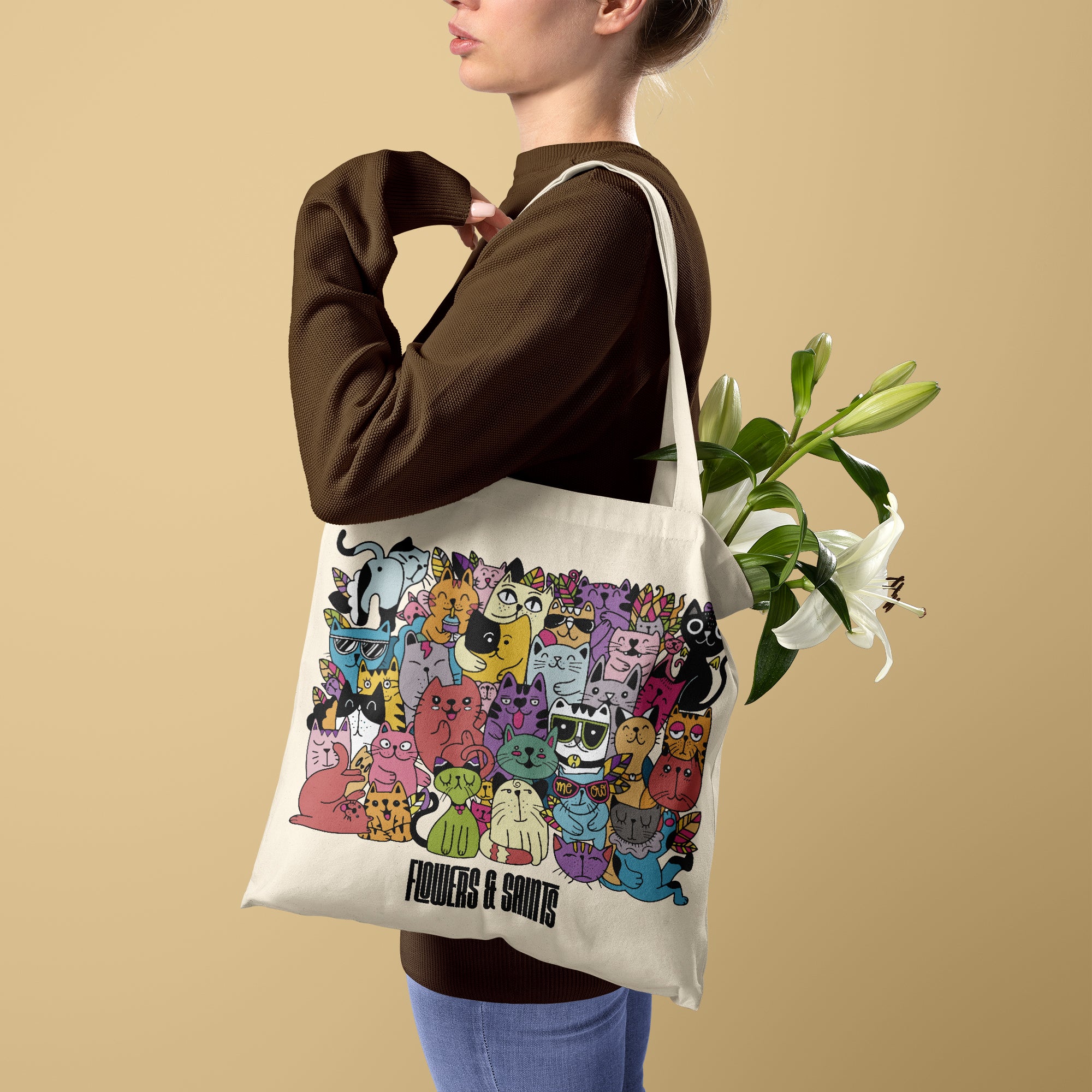 Cat Doodle - Canvas Tote Bag