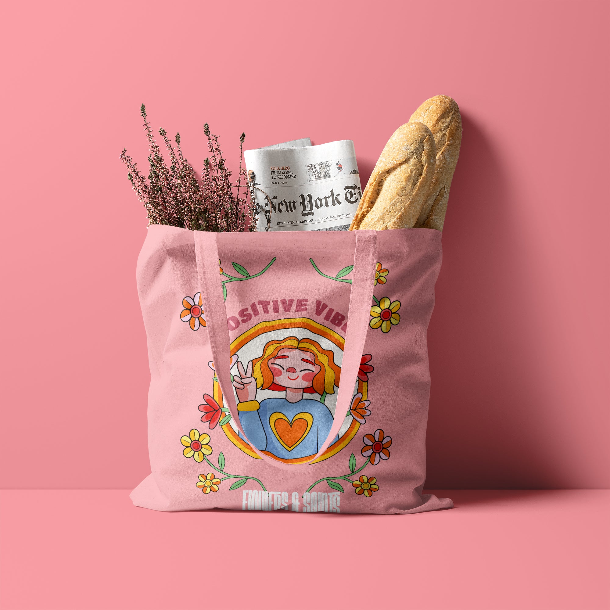 Positive Vibes - Eco Canvas Tote Bag