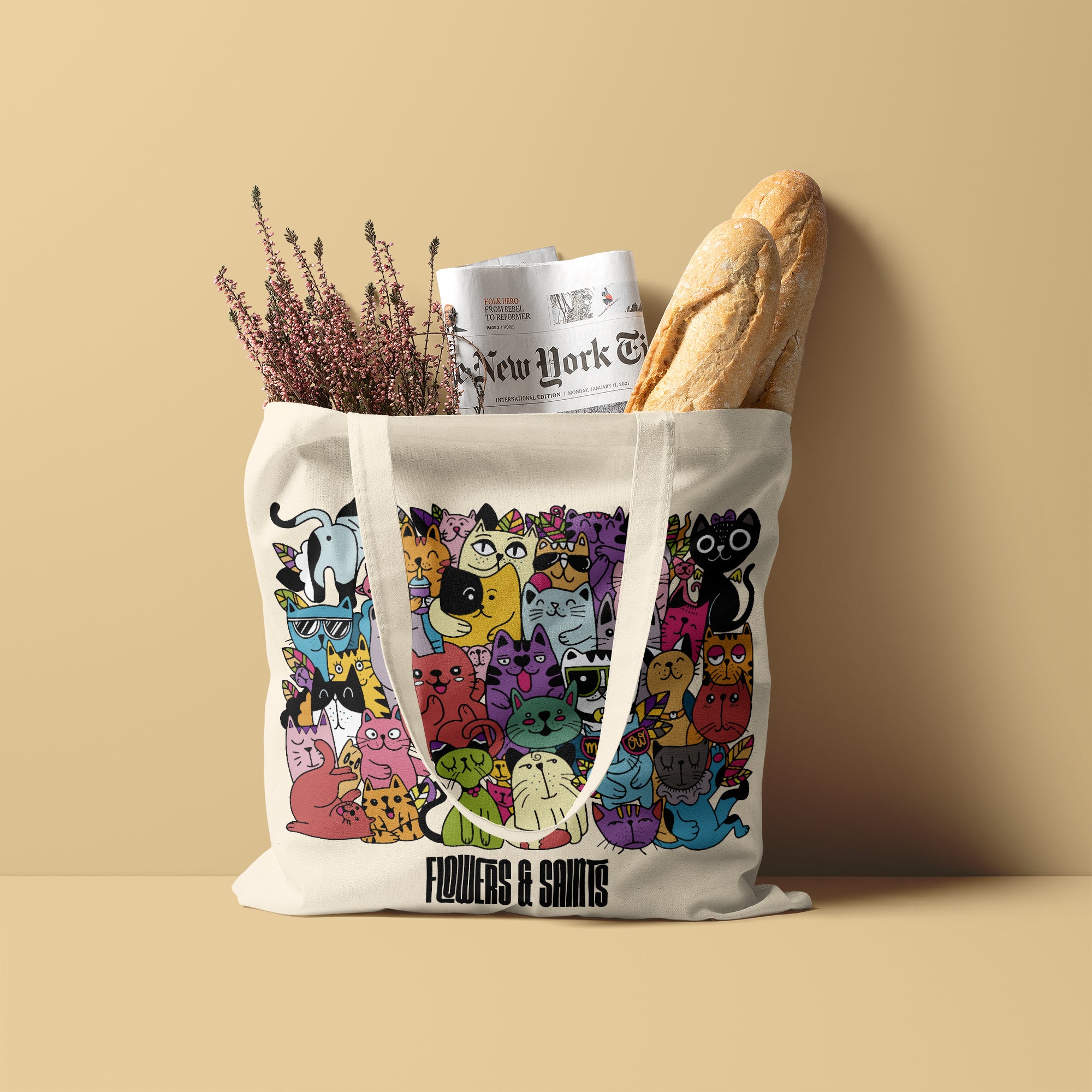 Cat Doodle - Canvas Tote Bag