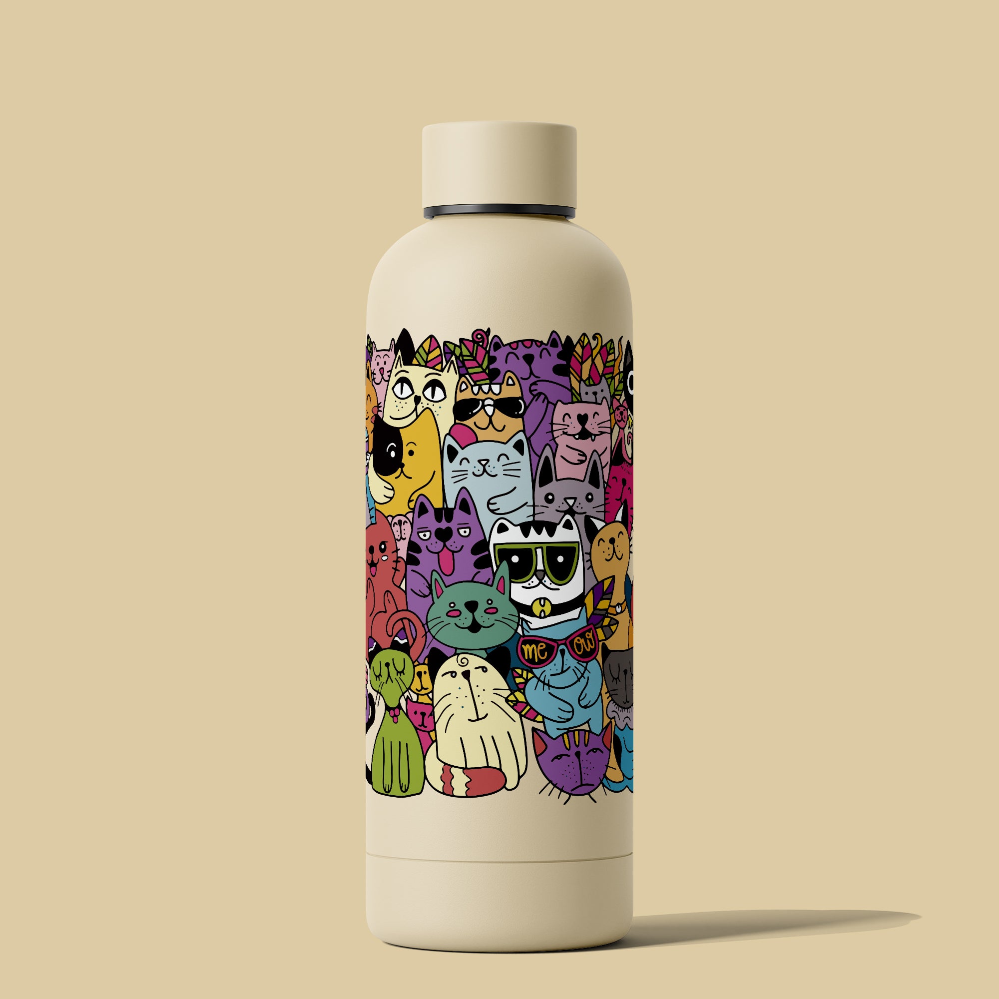 Cats Doodle -  Bottle