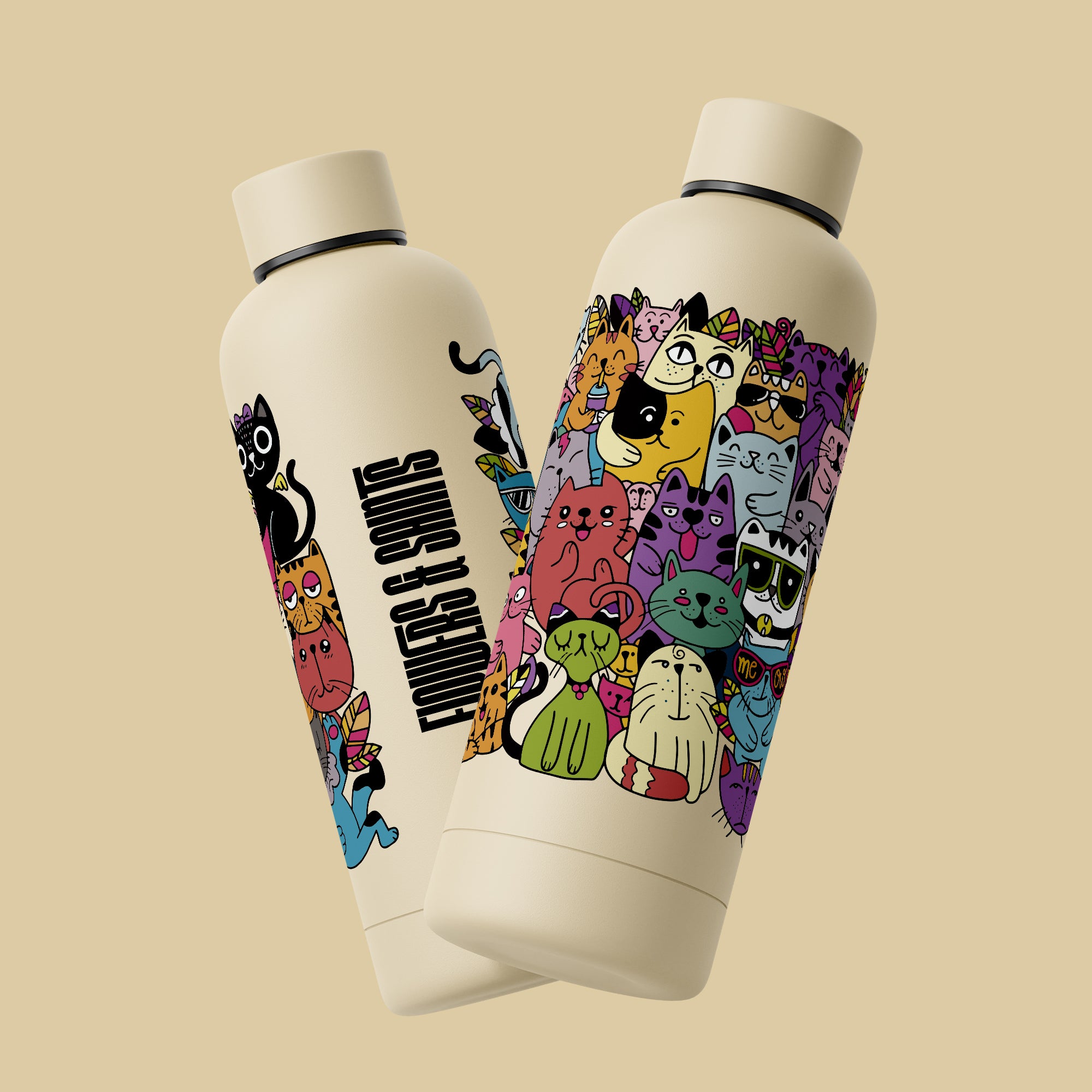 Cats Doodle -  Bottle