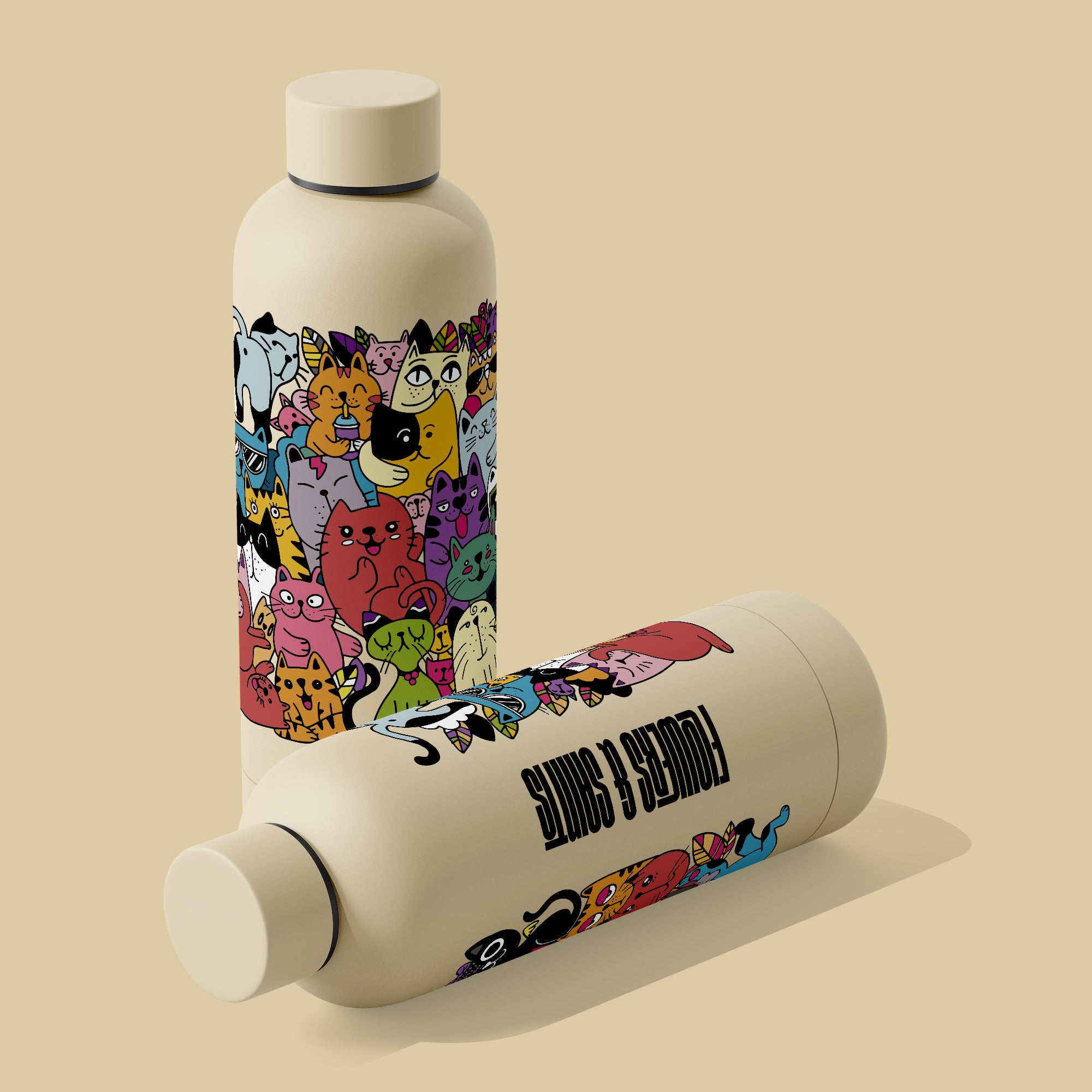 Cats Doodle -  Bottle