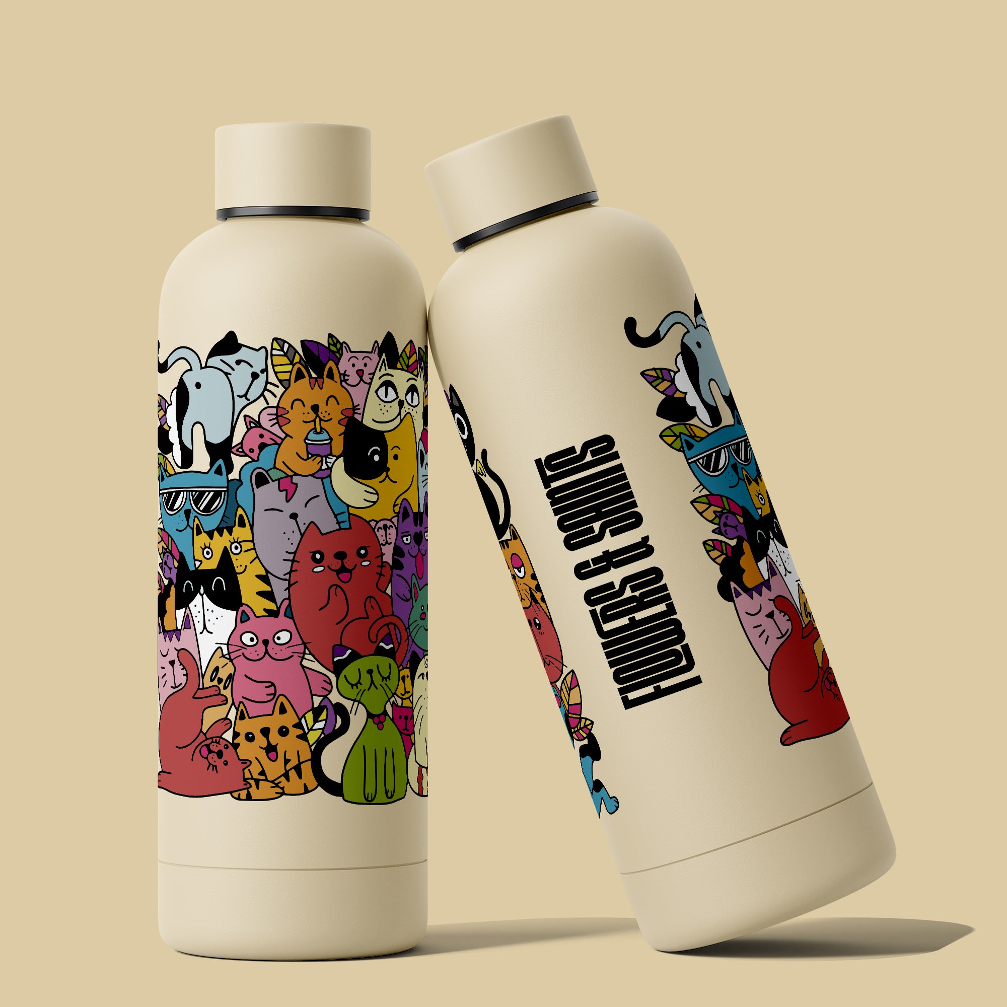 Cats Doodle -  Bottle