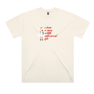 Flowers & Saints | Australian Streetwear Apparel | Anti Social Social Club | Graphic Tee Ecru Saint Front View