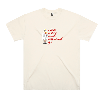 Flowers & Saints | Australian Streetwear Apparel | Anti Social Social Club | Graphic Tee Ecru Saint Front View