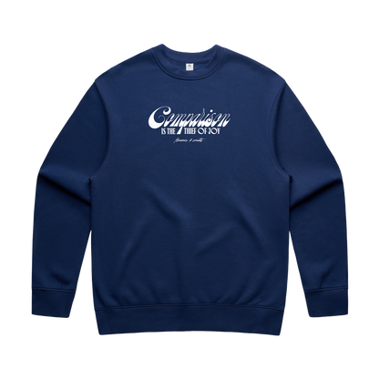Comparison is the Thief of Joy — Relax Fit Crew Sweatshirt — Midnight Azure