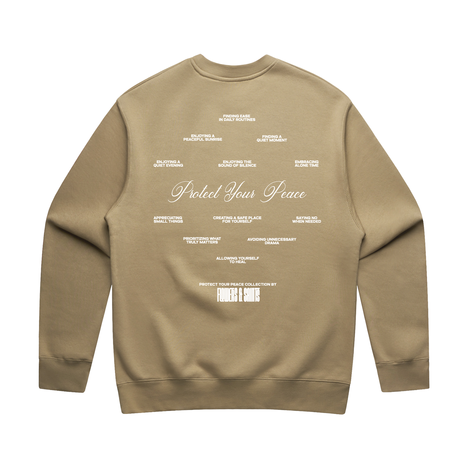 Protect Your Peace Affirmations — Relax Fit Crew Sweatshirt — Pilgrim