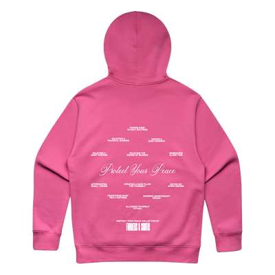 Protect Your Peace Affirmations — Relax Fit Hoodie — Charity Pink