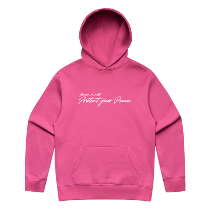 Protect Your Peace Affirmations — Relax Fit Hoodie — Charity Pink