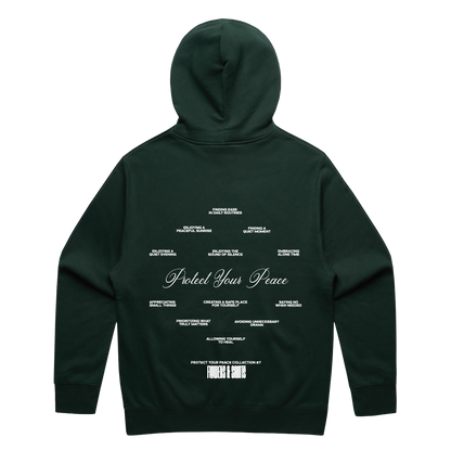 Protect Your Peace Affirmations — Relax Fit Hoodie — Quiet Evergreen