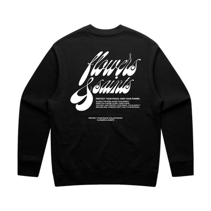 Saint's Signature — Relax Fit Crew Sweatshirt — Sacred Shadow