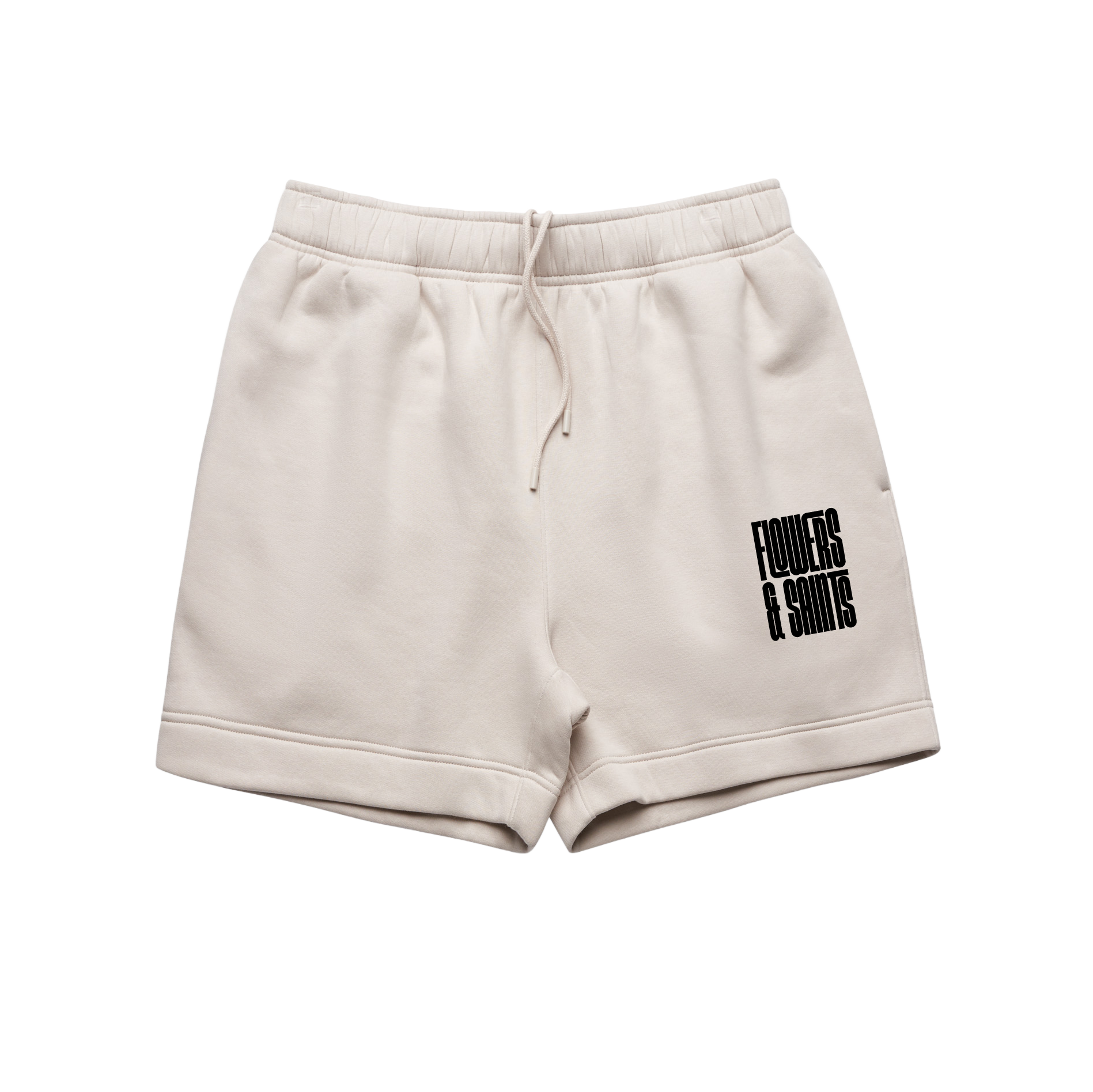Flowers & Saints Relax Track Shorts 18" - Sacred Sand