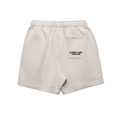 Flowers & Saints Relax Track Shorts 18" - Sacred Sand