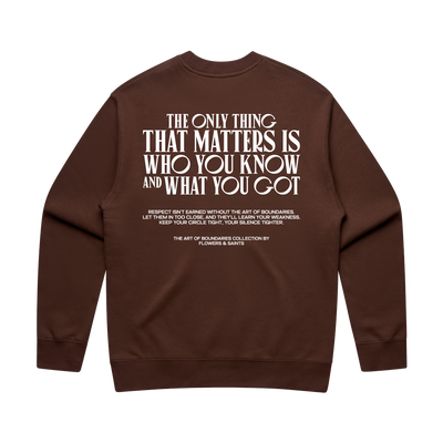 The Art of Boundaries — Relax Fit Crew Sweatshirt — Burnt Earth
