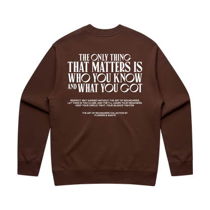 The Art of Boundaries — Relax Fit Crew Sweatshirt — Burnt Earth