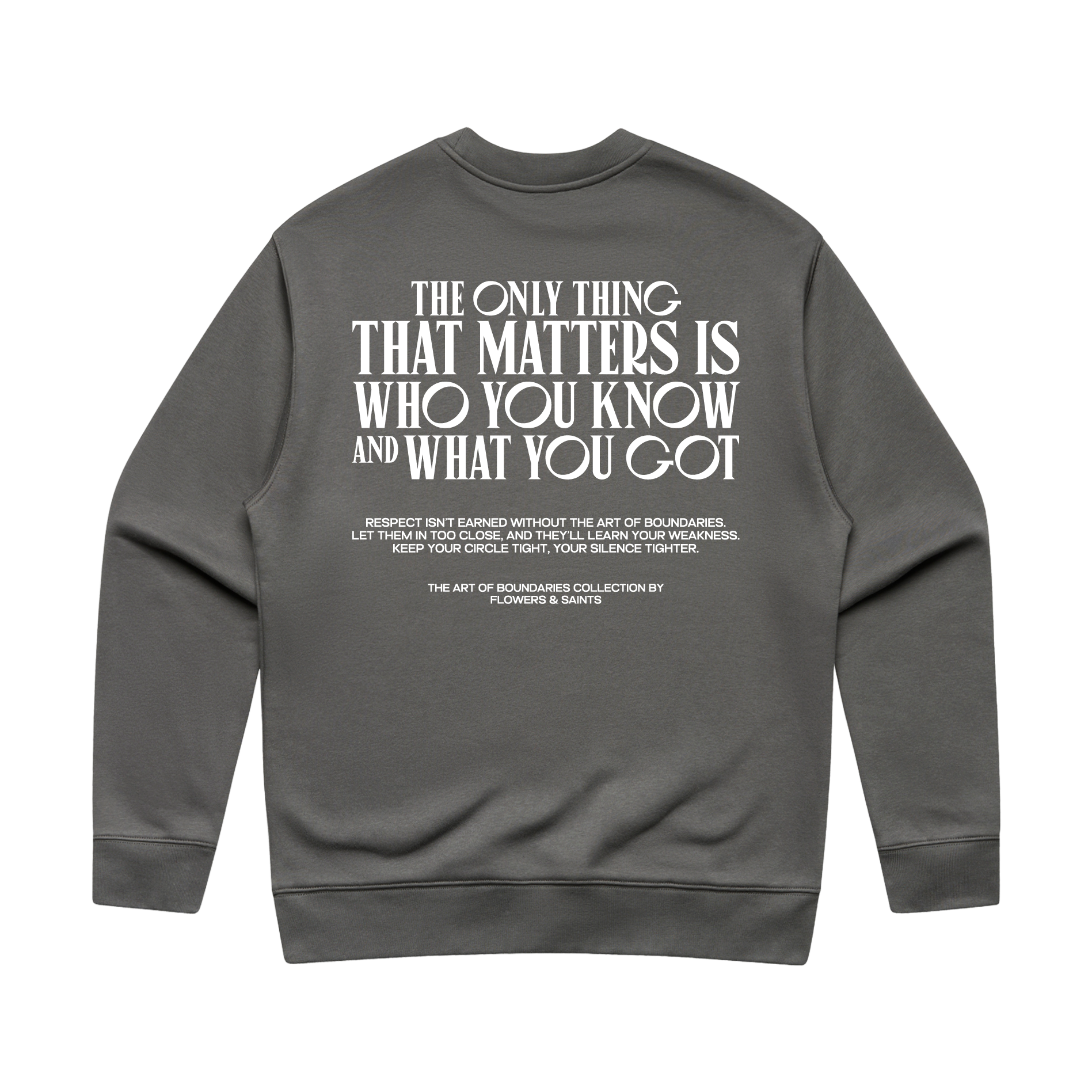 The Art of Boundaries — Relax Fit Crew Sweatshirt — Silent Ash