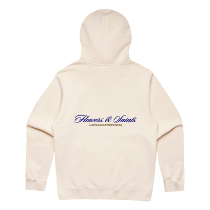 Flowers & Saints | Australian Streetwear Apparel | The Ascension Relax Fit Hoodie | Ecru Saint | Back View